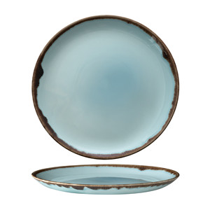 Harvest Turquoise Flat <b>Plate</b> Ø 26 cm Dudson Hand-Decorated <b>Ceramic</b> - Product Image 1