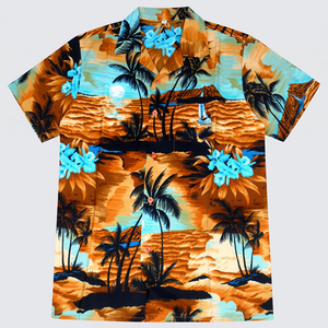 Nouvelle chemise hawaïenne pour homme à manches courtes, motif palmier, anti-rides, séchage rapide, respirante, 100% polyester, chemises décontractées d'été - Product Image 1