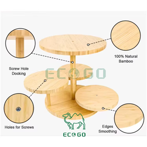 Soporte para aperitivos multicapa, soportes para pasteles de bambú para pasteles de boda, soporte para pasteles de postre, bambú duradero, Color Natural - Product Image 5