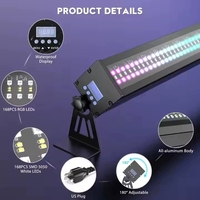 Barra de luz LED RGB blanca de 100W y 336 piezas para pared, con control de píxeles DMX de 114 canales, luz estroboscópica lineal para discotecas y clubes.