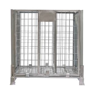 Gabbia del contenitore di stoccaggio della rete metallica d'acciaio pieghevole impilabile galvanizzata industriale di migliore qualità per la preforma della bottiglia - Product Image 2