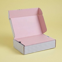Boîte en carton de luxe à couvercle rabattable avec logo personnalisé, rose, marron, blanc, imprimée, petite boîte cadeau, emballage postal