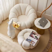 Fauteuil de salon en tissu de laine Teddy nordique, canapé d'appoint luxueux à un siège, fauteuil inclinable