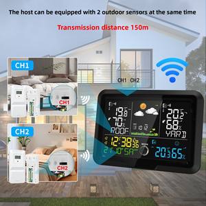 Medidor <span class=keywords><strong>de</strong></span> Temperatura y Humedad Interior/Exterior con Pantalla a Color 5087, Pronóstico del Tiempo, Corrección Automática <span class=keywords><strong>de</strong></span> Hora, <span class=keywords><strong>Fase</strong></span> Lunar, RF - Product Image 3