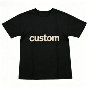 เสื้อยืดแขนสั้นสีดำสำหรับผู้ชาย คอกลม ทรงลำลอง ผ้าเจอร์ซีย์ สีพื้น ผ้าฝ้าย 100% ทอแบบเรียบ ย้อมสีธรรมดา ทรงปกติ - Product Image 6