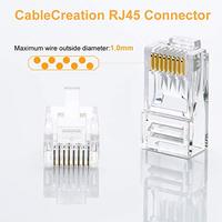 Conectores RJ45 Cat6 YOFC, Paquete de 100, UTP 8P8C, Enchufe Ethernet Chapado en Oro, Cubierta de PVC LSZH para Cable de Red Cat5e/Cat6, Uso en Interiores