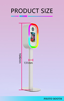 Machine de photomaton de mariage iPad ovale à succès avec coque de photomaton DSLR, éclairage LED RGB et flight case pour la location