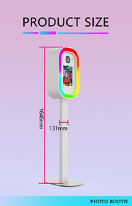 Cabina de Fotos para <span class=keywords><strong>iPad</strong></span> en Forma Ovalada para Bodas, con Luz LED RGB y Estuche de Transporte para Alquiler - Product Image 5
