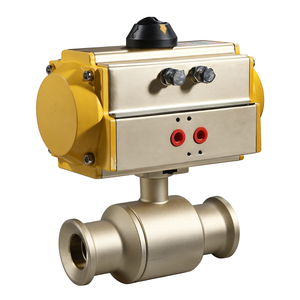 Válvula de Bola Sanitaria Neumática Proporcional COVNA de 90 Grados, Válvula de Bola de Acero Inoxidable de 3 Vías con Abrazadera Triple para Control de Aire - Product Image 1