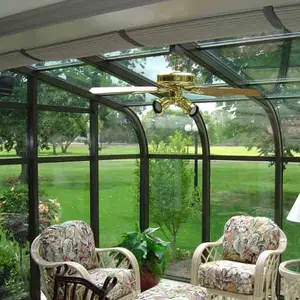 高品质便携式弯曲玻璃屋顶冬季花园铝太阳室