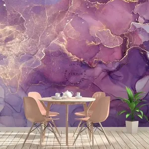 Kertas dinding tekstur marmer latar belakang warna-warni seni Modern untuk dekorasi latar belakang kamar tidur ruang tamu