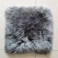 Housse de coussin carrée moderne en vraie fourrure de mouton australienne naturelle, faible MOQ, écologique, fourrure longue et dense, pour la maison