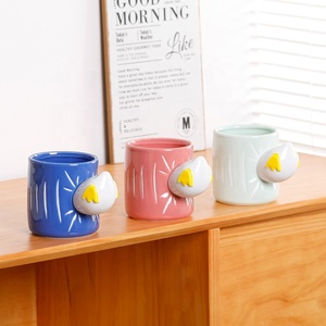 350ml dễ thương phim hoạt hình vịt gốm Mug với một loverly muỗng nước <span class=keywords><strong>cup</strong></span> với sáng tạo xử lý thiết kế màu vàng tươi Cà Phê Trà <span class=keywords><strong>cup</strong></span> - Product Image 3