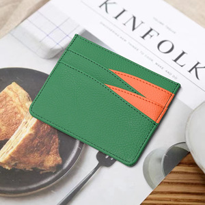 Porte-cartes fin patchwork pour femme, portefeuille de luxe multi-fentes pour cartes de crédit, mini-sac à main portable ultra-fin - Product Image 2