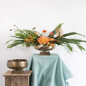 Statue Bowl Flower Metal Bowl Urn Wedding <b>Decor</b> <b>Vase</b> - Product Image 1