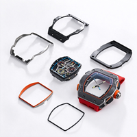 Hochwertige RM 11-03 Style Automatik Flyback Skelett Chronograph Renn-Sportuhr mit Carbonfaser-Gehäuse und Kautschukarmband