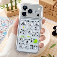 Pegatinas de Cristal Epoxi 3D de Panda, Lindas y Kawaii, Pegatinas de Burbuja para Carcasas de Teléfono, Álbumes de Recortes, Material Escolar Infantil, Decoración