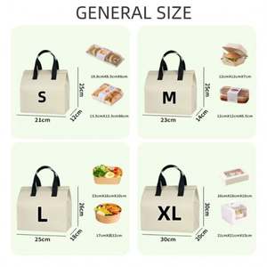 Sac fourre-tout publicitaire personnalisé en non-tissé pour la restauration rapide, sacs de pique-nique laminés à livraison rapide - Product Image 4