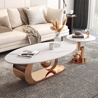 Dubai Design Table basse Villa haut de gamme Custom Hotel Home Table basse Mobilier Base boule argentée Table centrale