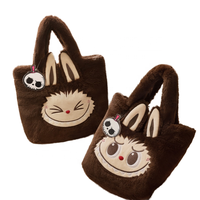 Sac fourre-tout Joker de série classique Labubu authentique Grand sac à dos en peluche Tête Sherpa Sac à dos avec sac à main de mode mignon