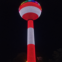 Écran LED flexible haute résolution RGB, grille couleur pleine, pour décoration murale de façade de bâtiment commercial extérieur