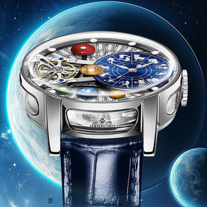 Nuovo Orologio Meccanico da Uomo con i Dodici Segni Zodiacali, Elementi del Sistema Solare, Design Planetario alla Moda - Product Image 3