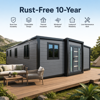 Casa Contenedor Expandible de 40 pies, Casas Prefabricadas para el Mercado Latinoamericano, Villa Privada de Vacaciones con Terraza en el Techo y Vista al Mar