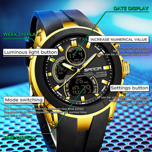 Sanda 6279 Men's Multifunctional <b>Digital</b> Sports <b>Watch</b> with Countdown Snooze Alarm 50M <b>Waterproof</b> - Product Image 6