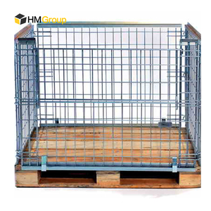 Kho lưu trữ nhiệm vụ trung bình tùy chỉnh đóng mở xếp chồng kim loại dây lưới lồng <span class=keywords><strong>Pallet</strong></span> - Product Image 1