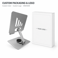 Support de tablette de bureau rotatif à 360 degrés en aluminium, support de tablette PC portable réglable pour bureau et studio, vente en gros OEM ODM