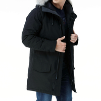 Parka d'hiver chaud avec logo personnalisé manteau doux rembourré de haute qualité doudoune veste décontractée pour hommes simple avec capuche amovible