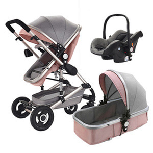 <span class=keywords><strong>Poussette</strong></span> de luxe 3 en 1 avec chariot et siège auto, 4 roues en caoutchouc, livraison gratuite - Product Image 4