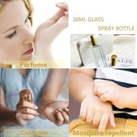 Flacon vaporisateur de parfum carré transparent écologique de 30 ml de qualité supérieure avec bouchon doré, flacon d'emballage cosmétique rechargeable