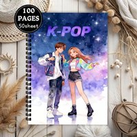 Cuaderno Espiral K-pop Personalizable en Oferta, Diseño de Cuaderno Profesional para Niñas, Niños, Estudiantes, Regalos Escolares