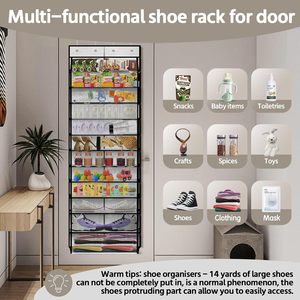 Over The Door <b>Shoe</b> Organizer 12 Pocket Mesh Bag Breathable Reusable For Men Women Sneakers Behind Door Wall <b>Storage</b> Rack - Product Image 6