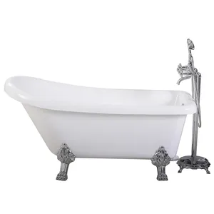 Cheap luxury design Multi color ABS/PMMA freestanding bathroom claw foot acrylic bathtub with tiger legs