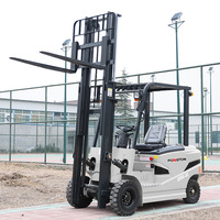 Truk Forklift Listrik 4 Roda Powston Kapasitas 3,5 Ton Bertenaga Baterai Mesin Pengangkat Material ISO CE