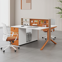 Poste de travail de bureau pour personnel, combinaison bureau et chaise avec 2 tiroirs, bureau pour 6 personnes