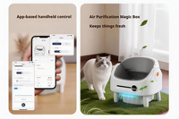 Bac à litière automatique pour chat avec bac à déchets de 10 L et contrôle par application pour les familles multi-chats