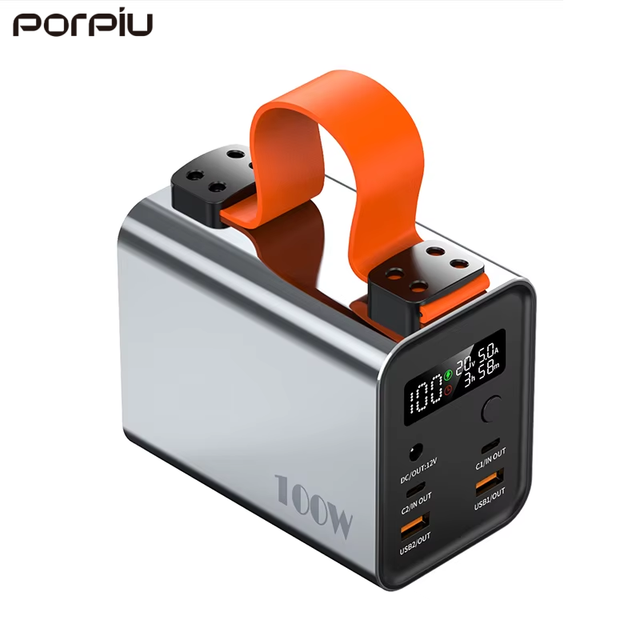 PORPIU 60000mAh Portable Power Bank High Capacity PD 100w Super Fast 100w Charging Display Features 65w USA Outdoor Station