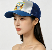 Topi Trucker 5 Panel Kualitas Premium Bordir Logo Custom Gaya Print Pria Snapback Mesh Foam Dengan Logo Custom