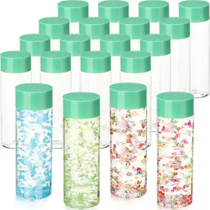 Großhandel hochwertige transparente 500 ml leere runde form-PET-Kunststoff-Trink-Saft-Getrinkflaschen mit grüner Kappe