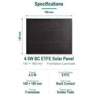 Panel Surya BC Efisiensi Tinggi Cahaya Rendah 1W 2W 3W 4.5W 5V 9V 12V 18V Modul PV ETFE Kecil untuk Pengontrol Pupuk