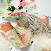 Écharpe d'été vintage en pure soie pour femme, foulard étroit de luxe, bandeau, ceinture, motif floral, doux pour la peau