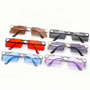 Lunettes de soleil tendance pour hommes et femmes, monture petite, métalliques, UV400, rectangulaires, nouvelle collection 2021, vente chaude - Product Image 5