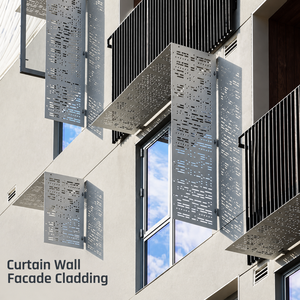 Revestimiento de fachada de aluminio con muro cortina tallado, panel hueco tallado personalizado para decoración exterior de edificios, pantalla de protección solar. - Product Image 3