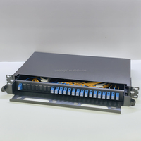 Panel Patch Fiber Optik 1U Rack Mount 16 Port SC UPC Tipe Geser ODF untuk Kabinet Jaringan, Laris Terjual