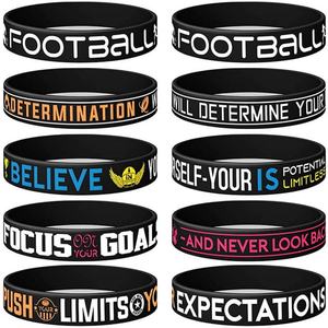 Bracelets en silicone avec citations bibliques inspirantes pour hommes et femmes, croyances religieuses, bracelets en caoutchouc souple, bracelets promotionnels - Product Image 2