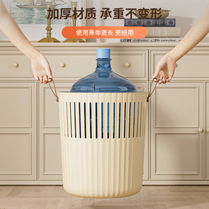 Laundry Basket Round Durable Clothing Organizer For Home Bathroom Toy Storage Cream Gray - Product Image 3