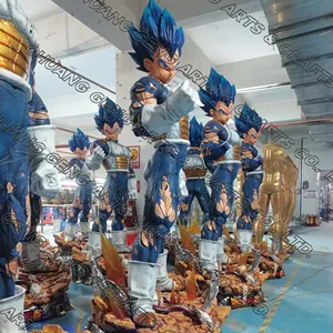 Figura de acción de fibra de vidrio tamaño real, escultura de Goku de resina de dibujos animados de Dragon Ball, Anime, WuKong
